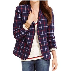 Tommy Hilfiger Sz 10 Blue Red Plaid Blazer Jacket